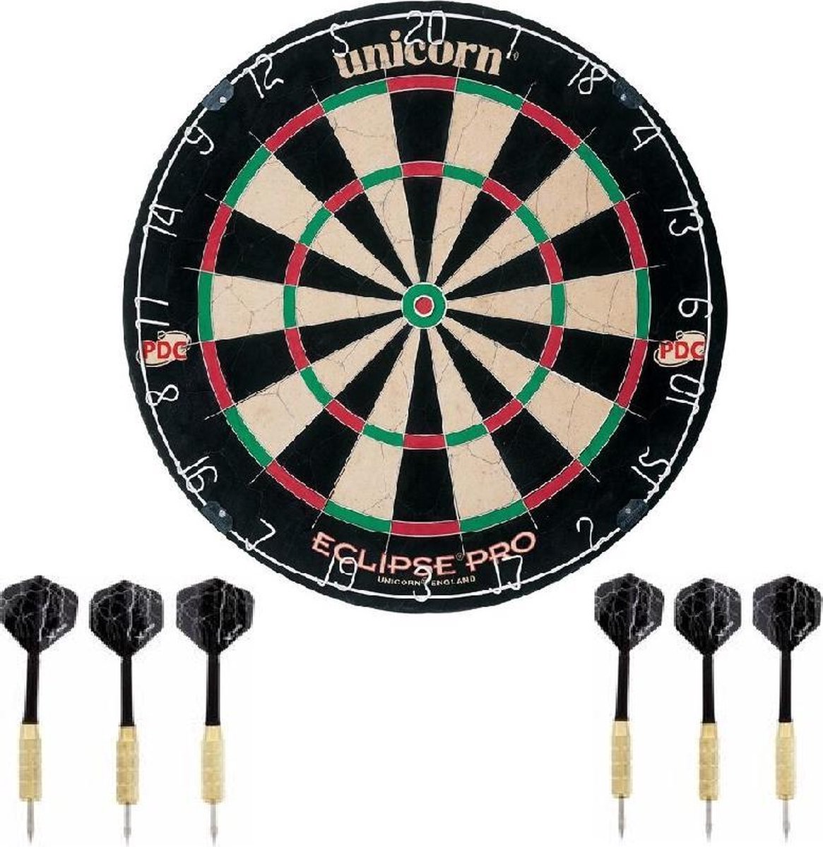 dartbord unicorn set met 6 dartpijlen | voor dartbord surround ring - winmau - professioneel voor volwassenen